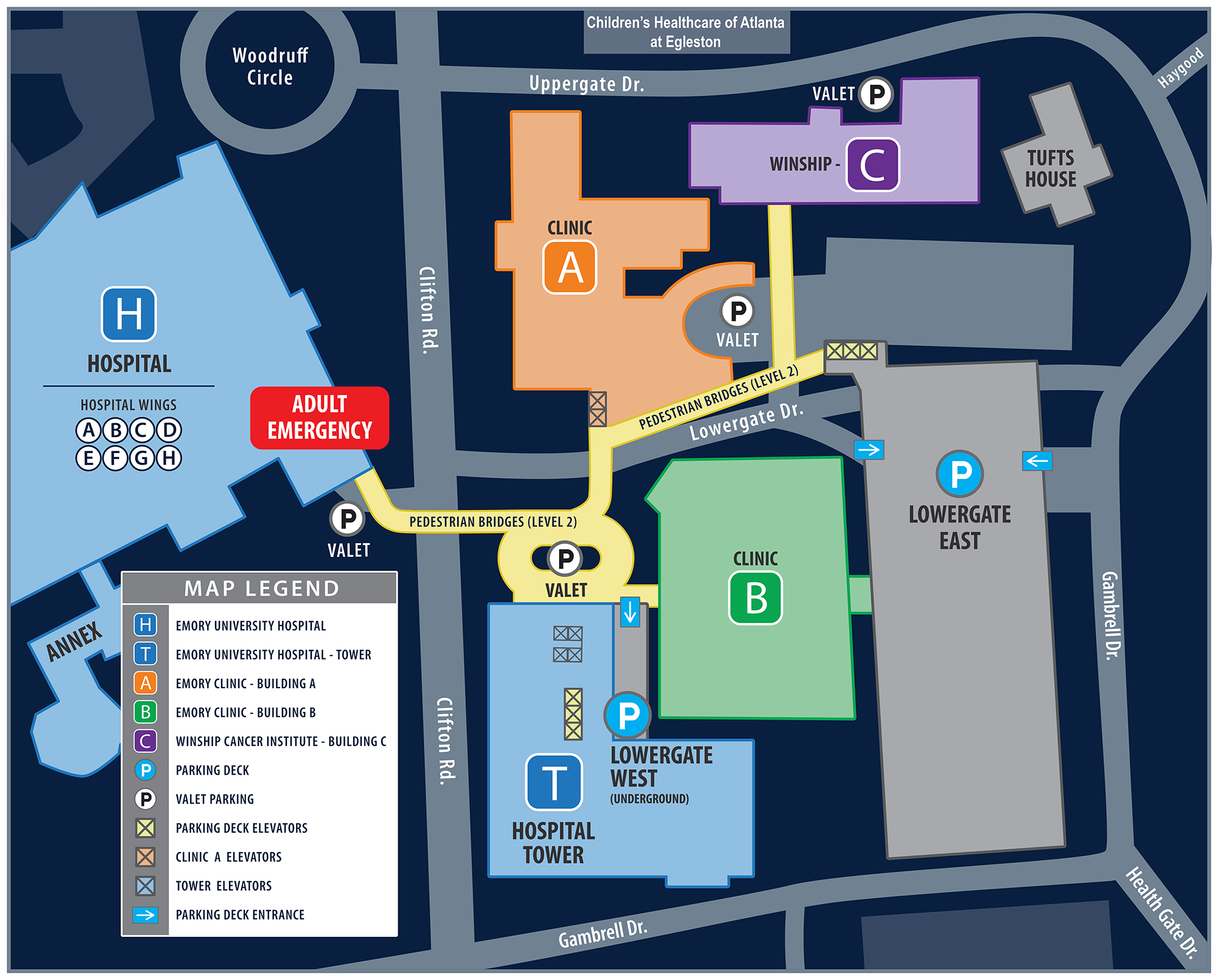 Emory University Hospital Map