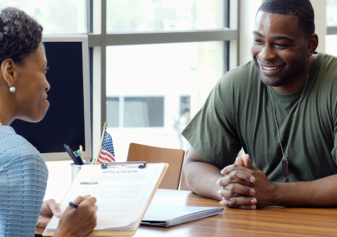 clinician with patient