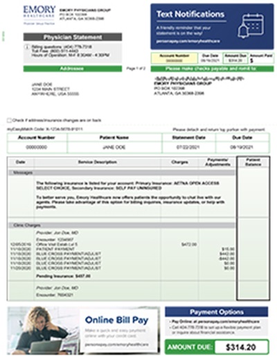 Pay Emory Physician Bills Online