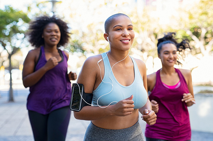 3 women out for a jog