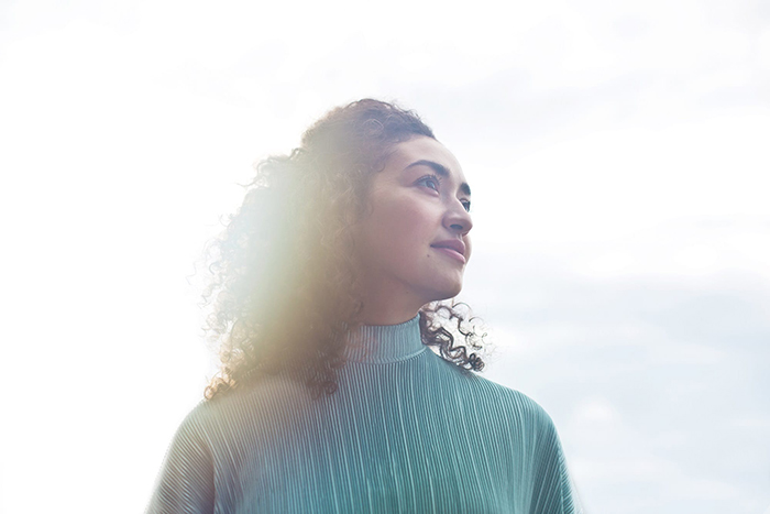 Woman smiling on a sunny day