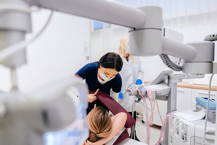 Patient receiving a screening