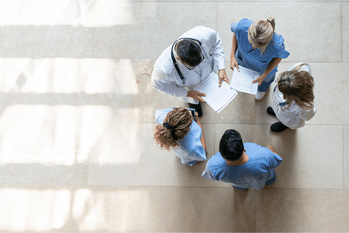 Group of doctors sharing ideas