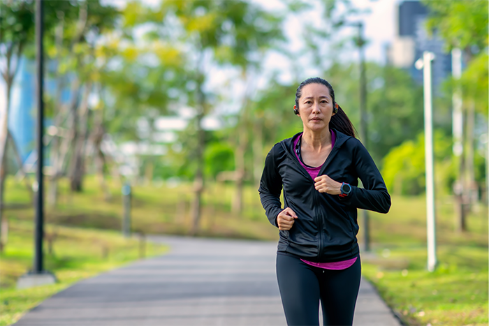 woman jogging in a park