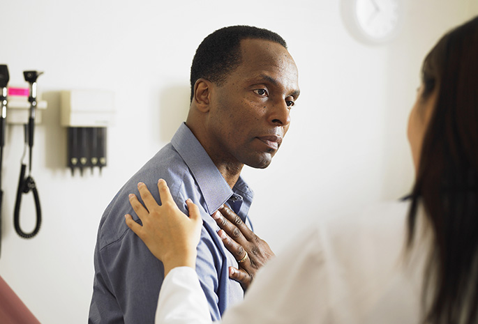 patient meeting with his cardiologist