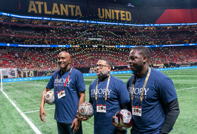 emory healthcare doctors at atlanta united game
