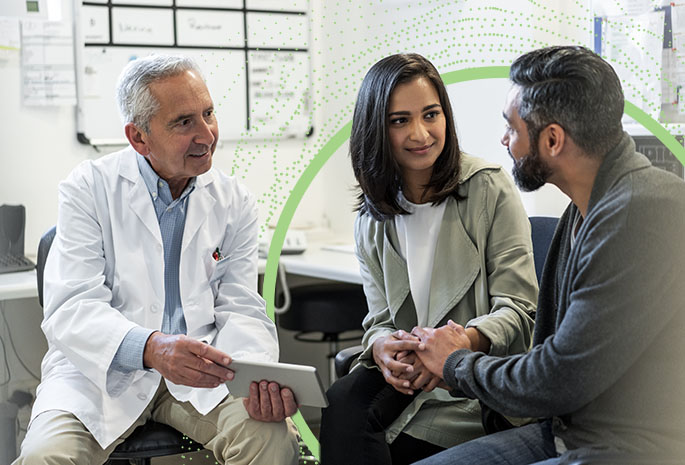 couple talking to physician