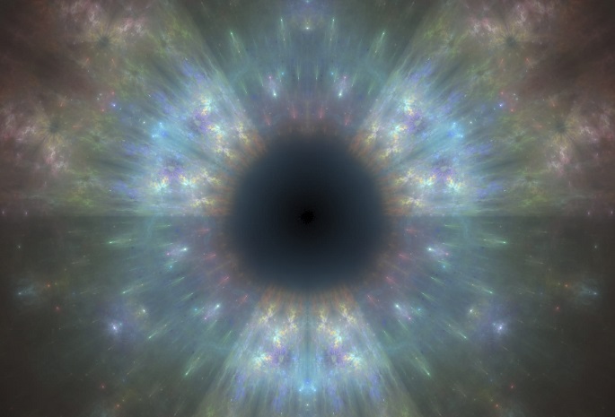 digitally generated closeup of eye pupil
