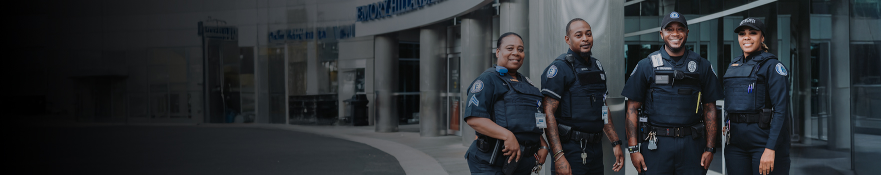 security officers in front of Emory Hospital