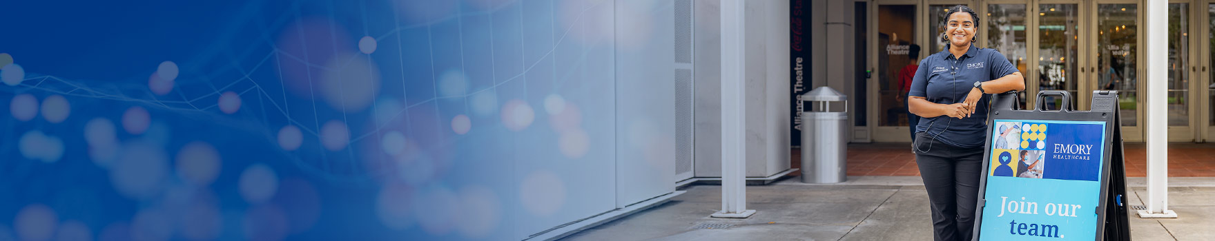 an emory employee at a hiring event