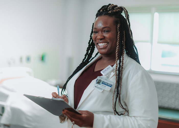 Smiling Emory Healthcare Employee