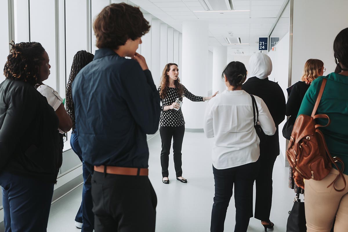 new emory hires on a tour of winship hospital