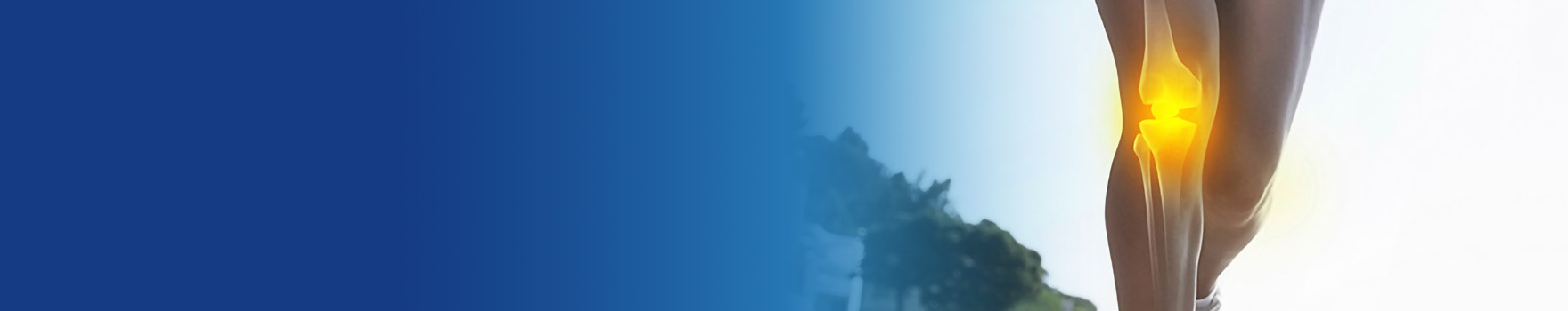 closeup of runner's knee with inner bones highlighted