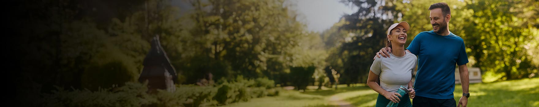 young couple walking outdoors