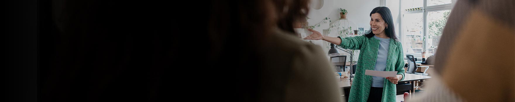 woman speaking to a group