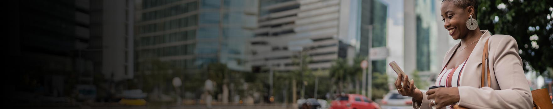 Woman looking at her mobile device