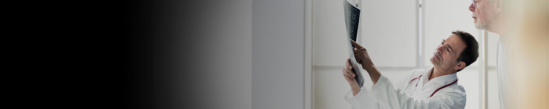 A doctor checking an xray