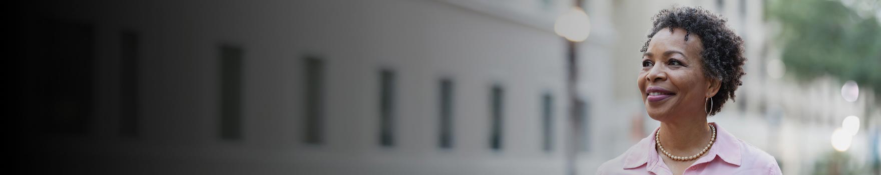 woman looking across the street