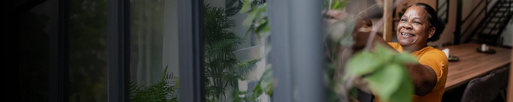 woman gardening indoors