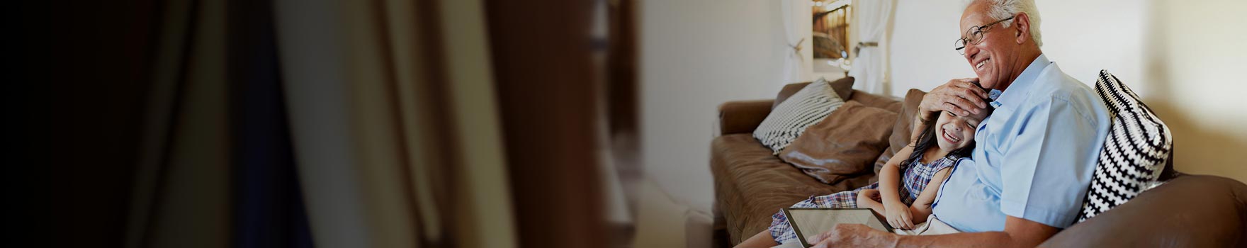 Elderly man with child