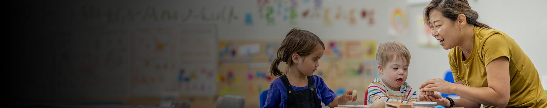 Woman spending time with children