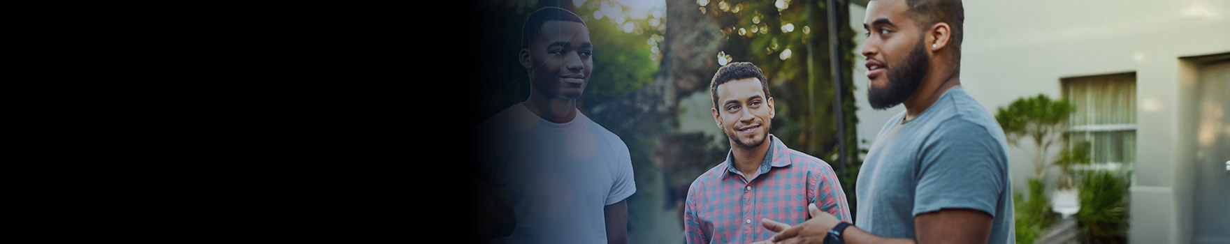 young men in conversation