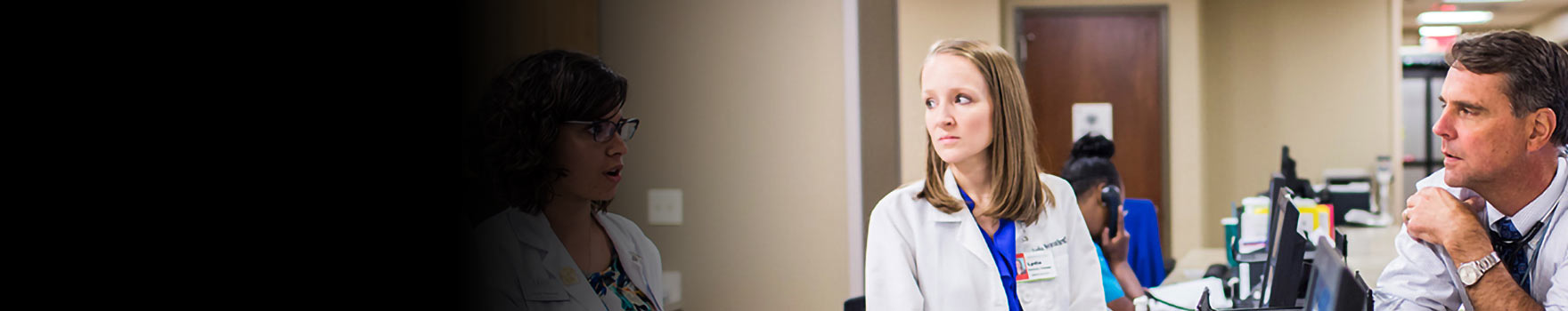 Care  staff conversing