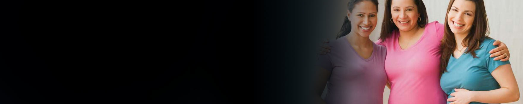 Pregnant women smiling