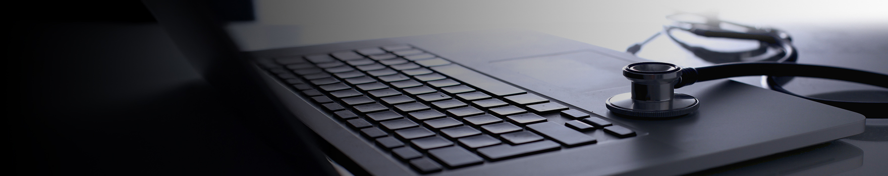 stethoscope on laptop