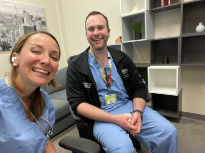 Christina and Austin, two members of Robert's care team