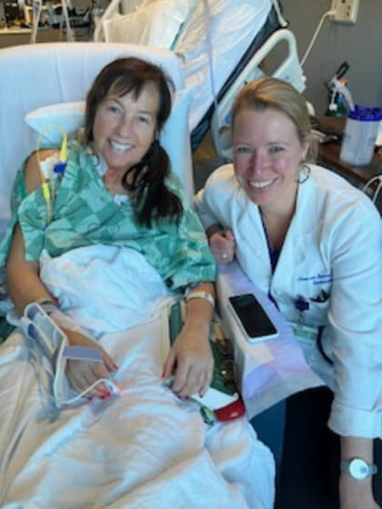 Jarvis and Dr. Annie Van Beuningen after her successful heart transplantation