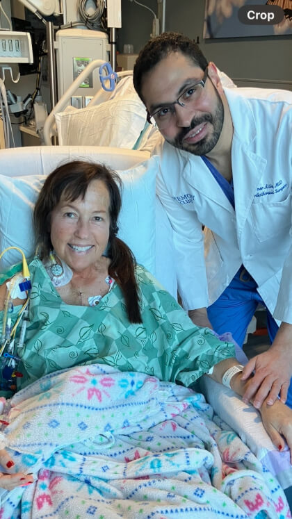 Dr. Tamer Attia with Jarvis after performing her surgery