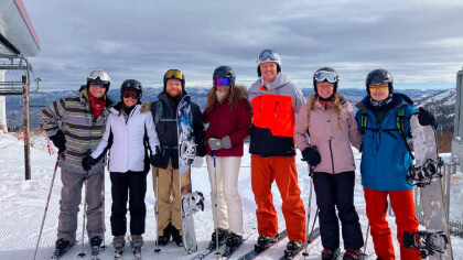 Jarvis with her family at the slopes