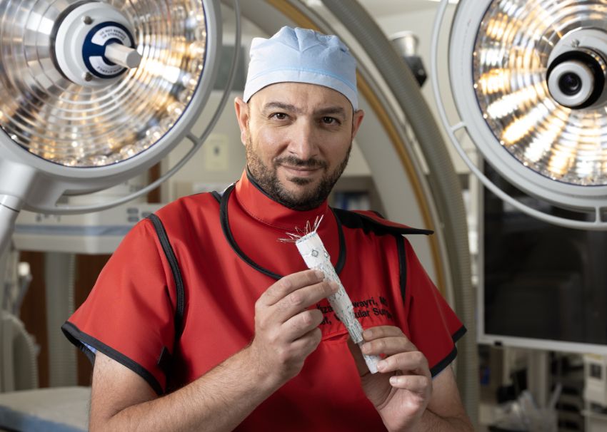 doctor holding a stent