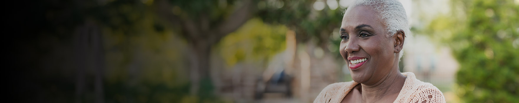Woman smiling outside