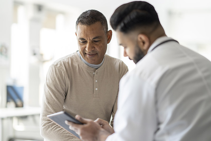 physician talking with patient