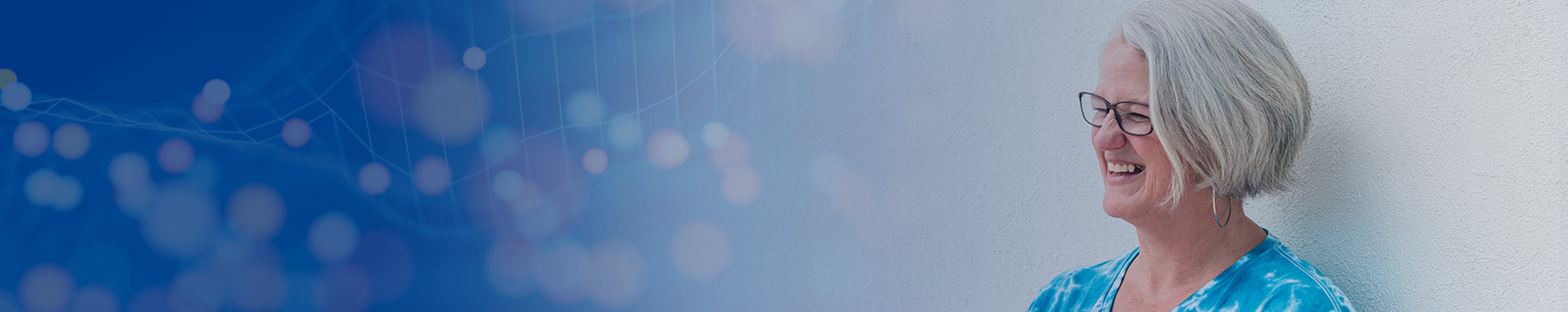 Woman with eye glasses smiling 