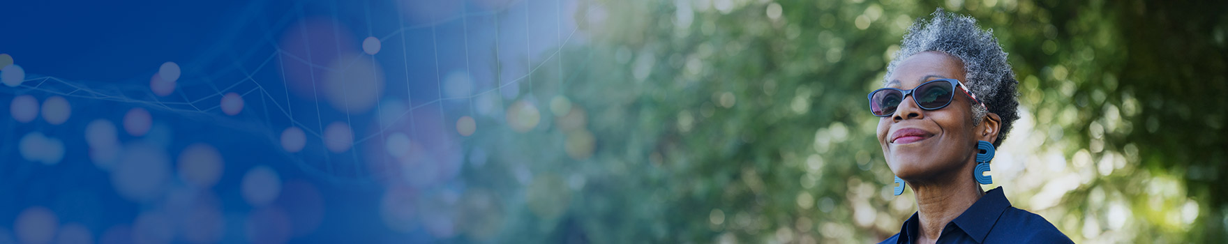 Woman with eye glasses smiling 