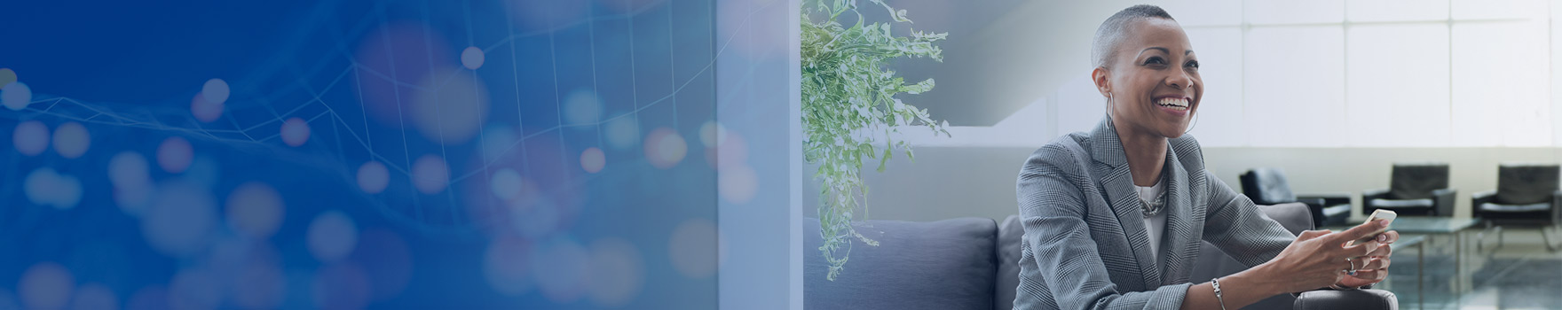 woman smiling at an office