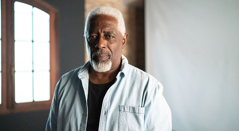 A man looking directly at the camera