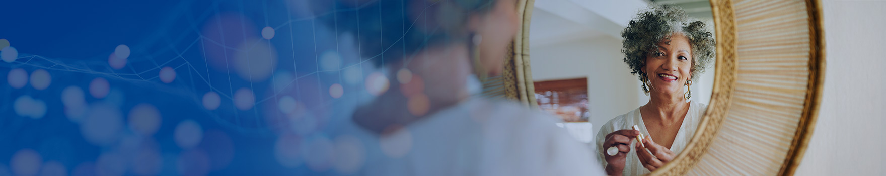 woman looking in the mirror