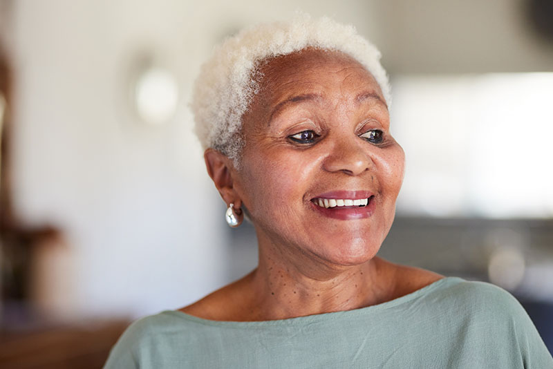 older woman smiling