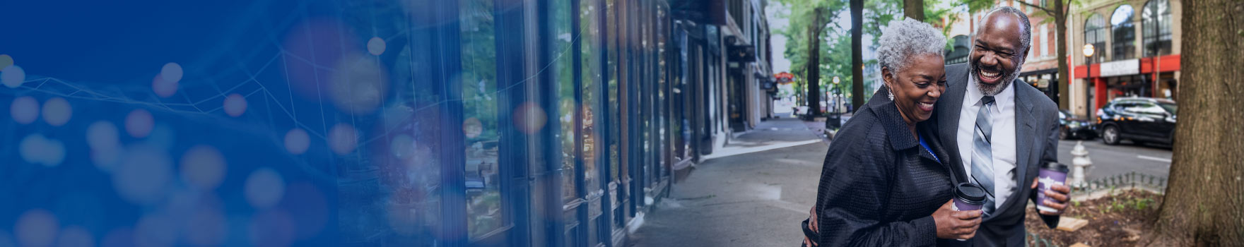 older couple walking on the street