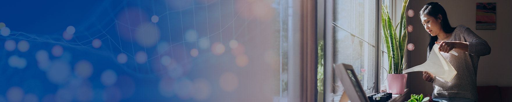 woman watering plants