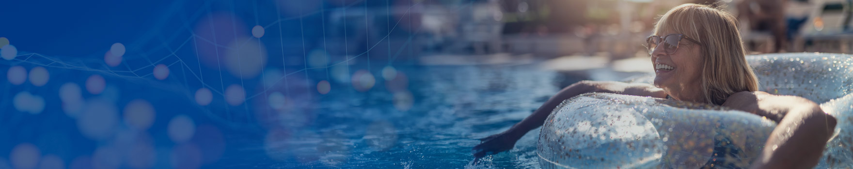 woman with floatie in the water