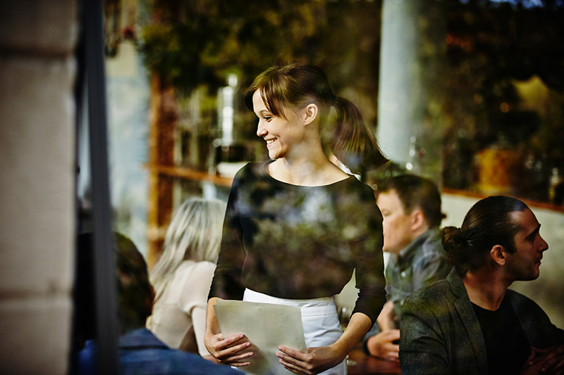 waitress in a restaurant