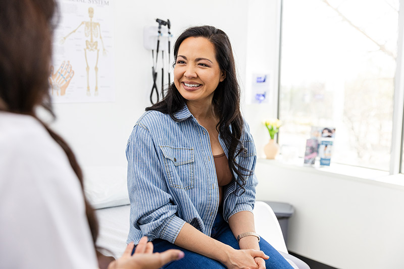 female patient with doctor