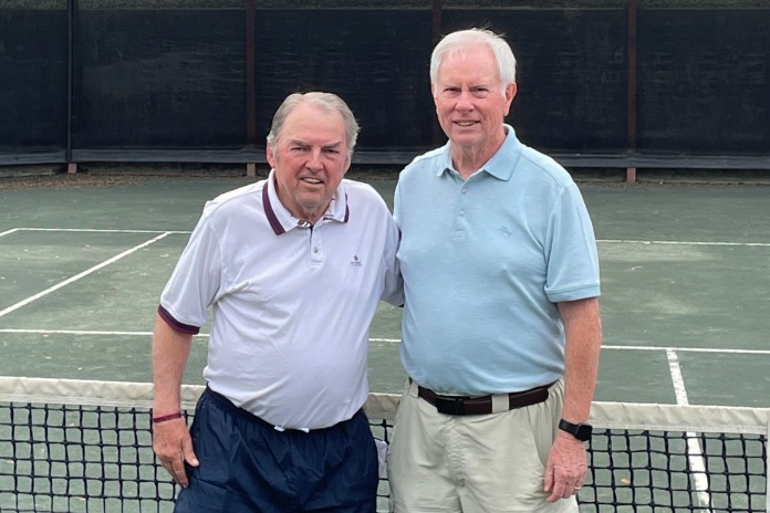 Roger and William on the tennis court