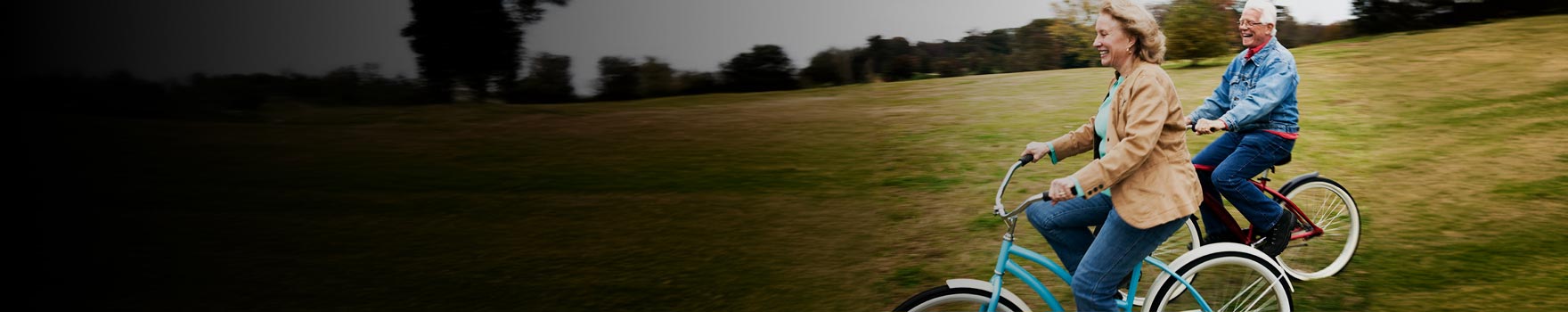 Man and Woman riding bikes